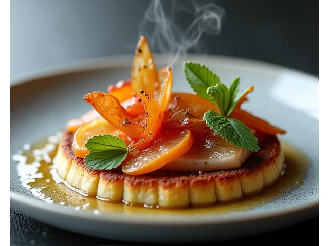 Plat gastronomique joliment présenté