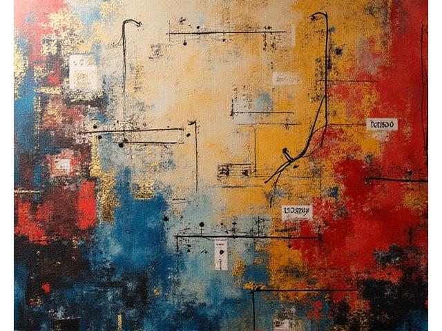 Œuvre d'art moderne dans une galerie